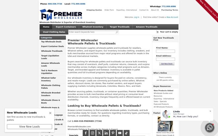 Screenshot of premierwholesaler.com