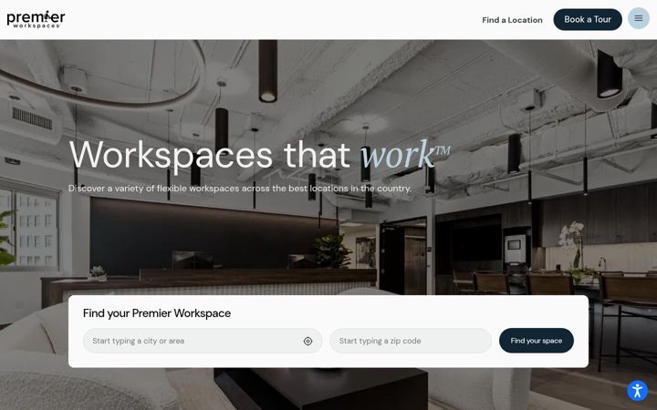 Екранна снимка на premierworkspaces.com