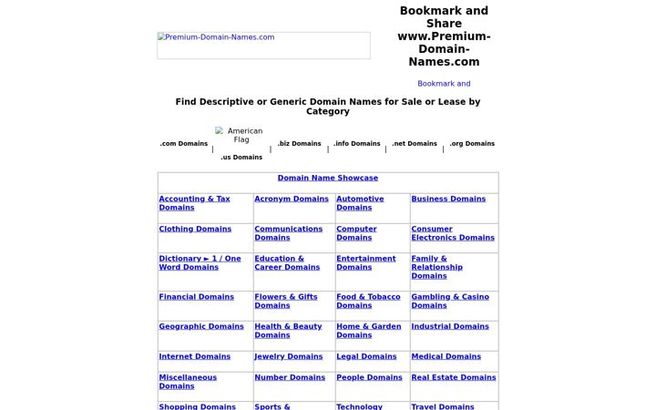 Screenshot of premium-domain-names.com