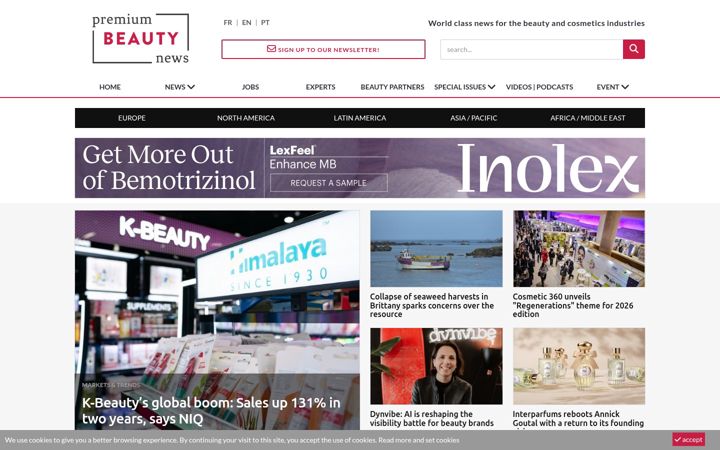 Screenshot of premiumbeautynews.com