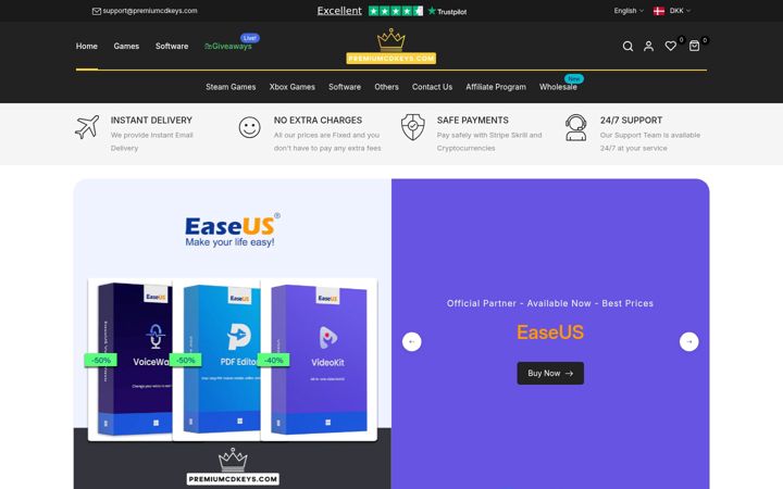 Screenshot of premiumcdkeys.com