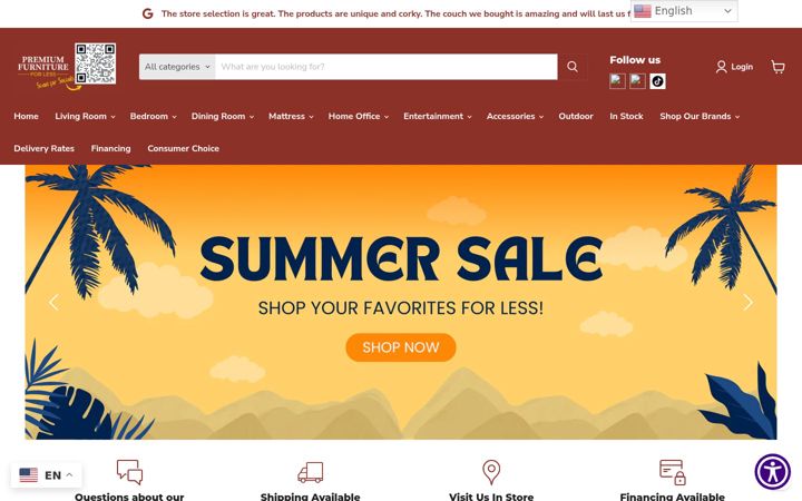 Screenshot of premiumfurnitureca.com