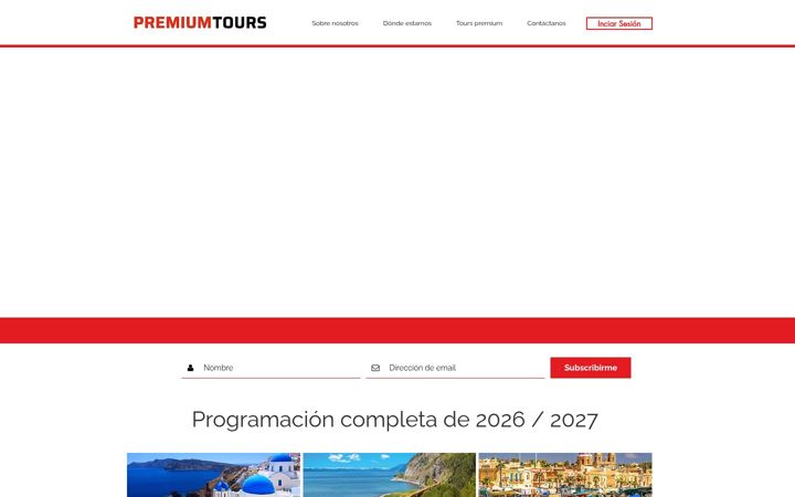 Screenshot stránky premiumtours.es