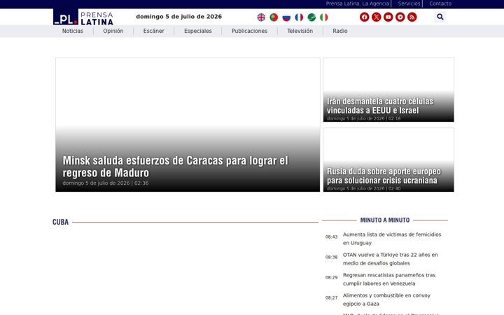 Screenshot of prensa-latina.cu