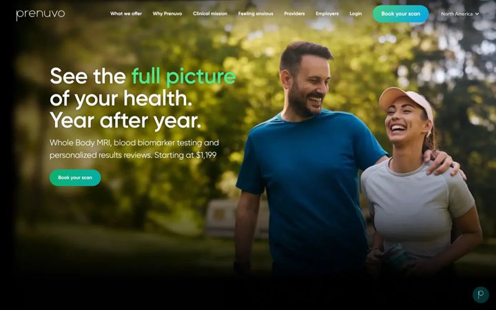 Screenshot of prenuvo.com