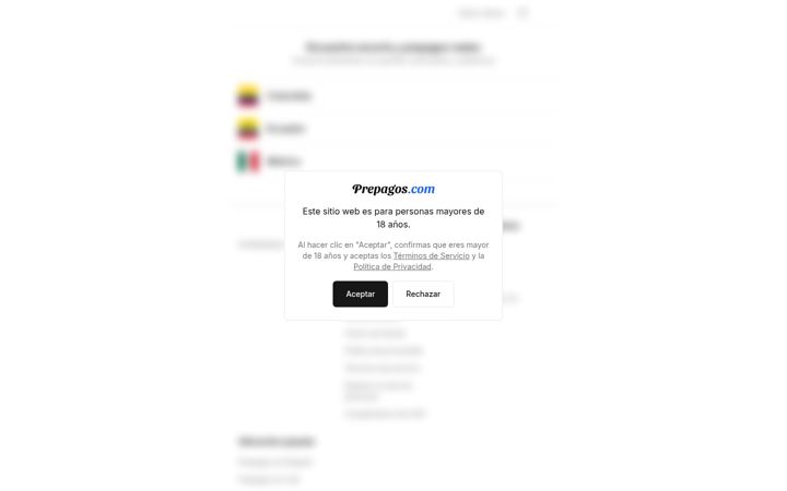 Screenshot of prepagos.com