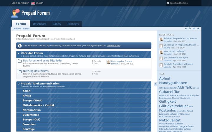 Screenshot of prepaid-forum.de