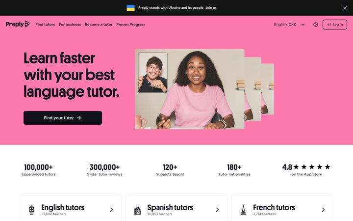 Captură de ecran a preply.com