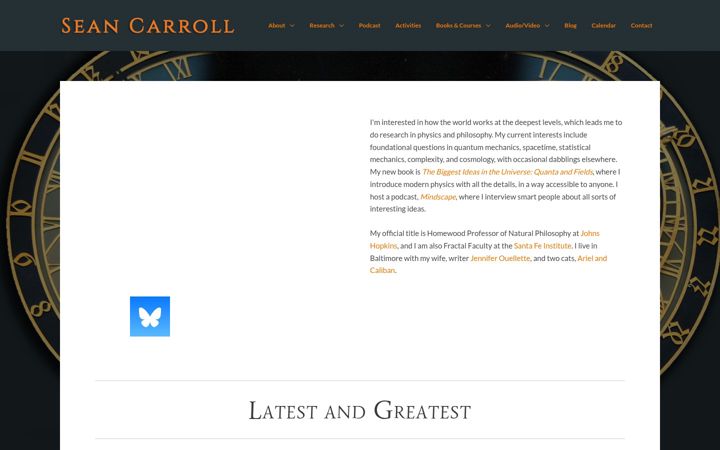 Screenshot of preposterousuniverse.com