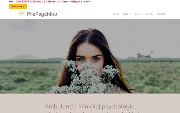 Screenshot of prepsychiku.sk