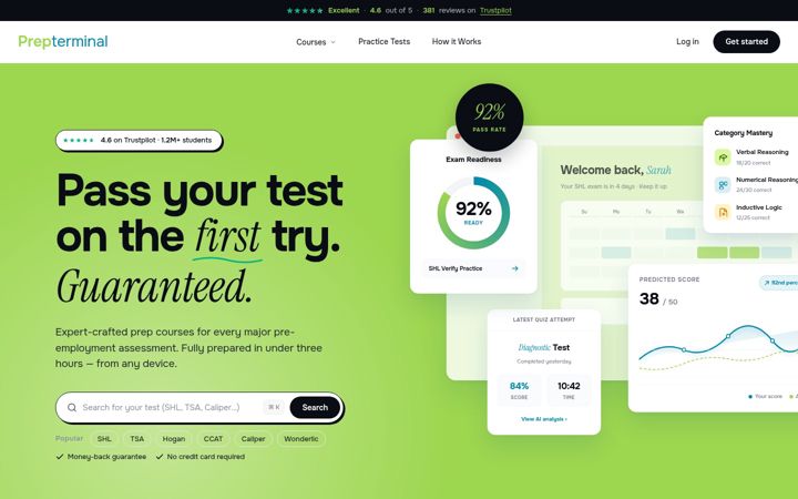 Screenshot di prepterminal.com
