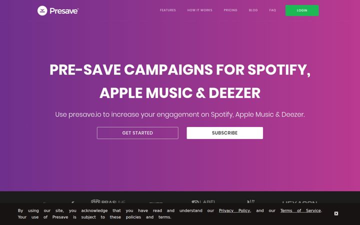 Zrzut ekranu presave.io