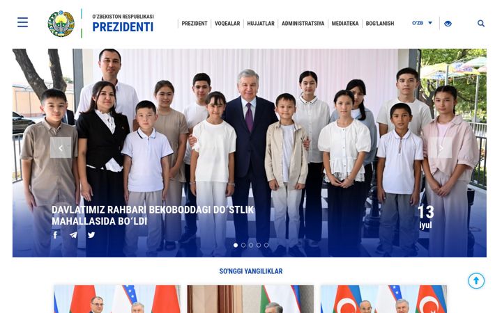 Screenshot of president.uz
