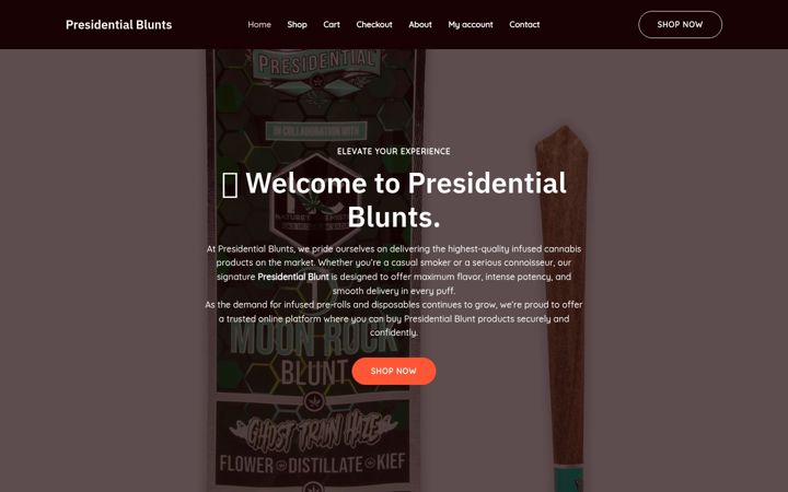 Screenshot of presidentialblunts.com