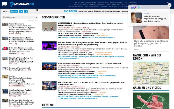 Screenshot of press24.net