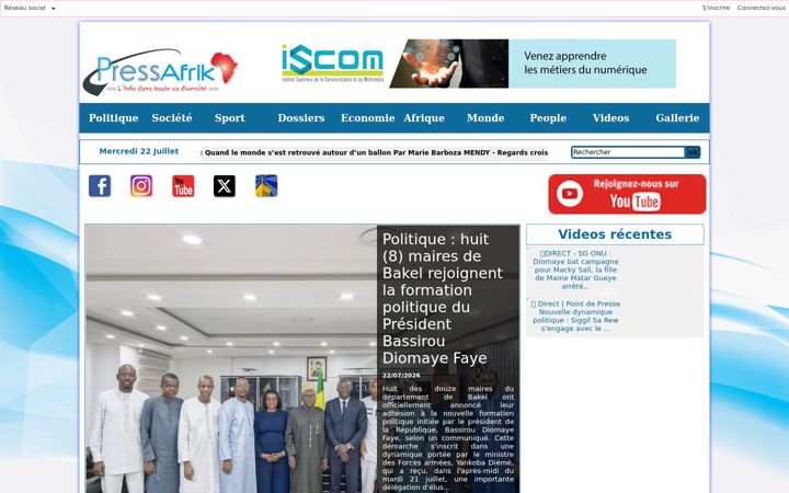 Screenshot of pressafrik.com