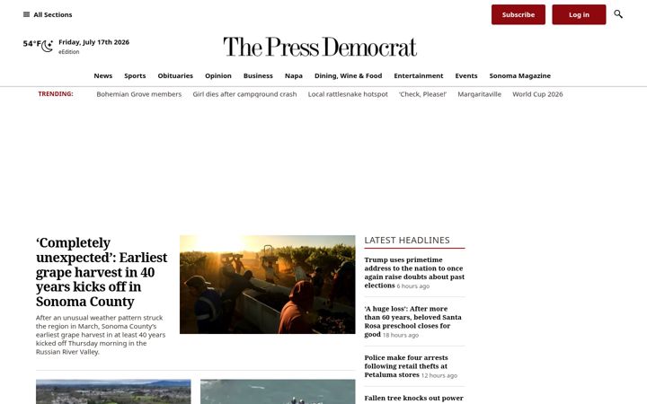 Screenshot of pressdemocrat.com