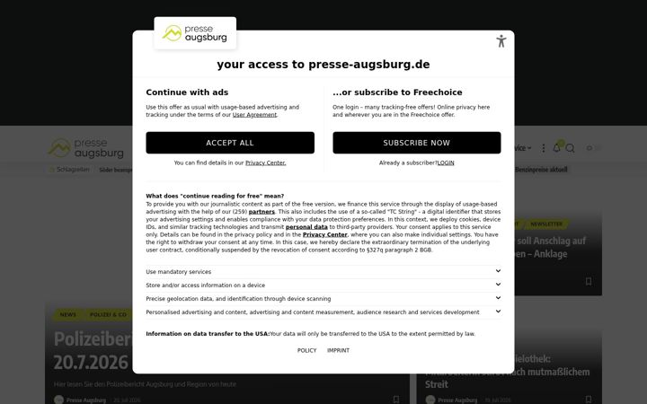 Screenshot of presse-augsburg.de