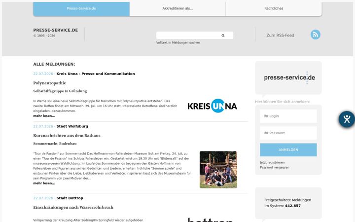 Screenshot of presse-service.de