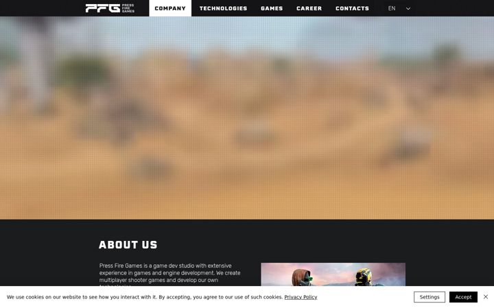 Screenshot of pressfire.games