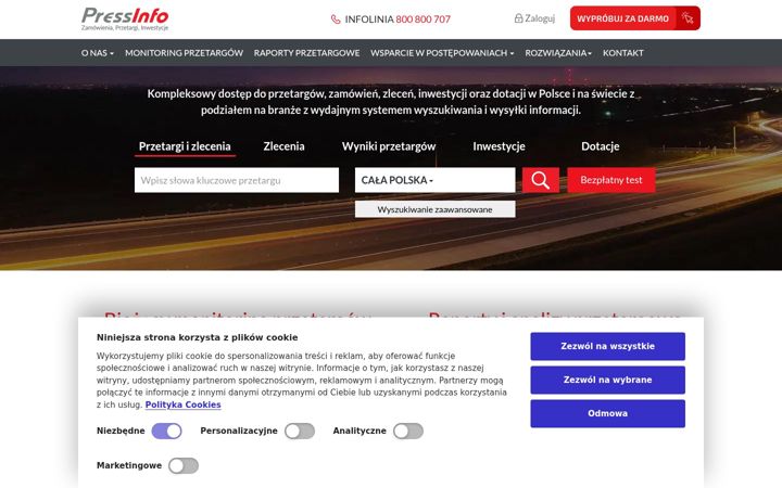 Snímek obrazovky pressinfo.pl