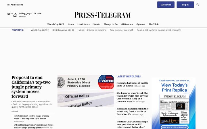 Screenshot of presstelegram.com