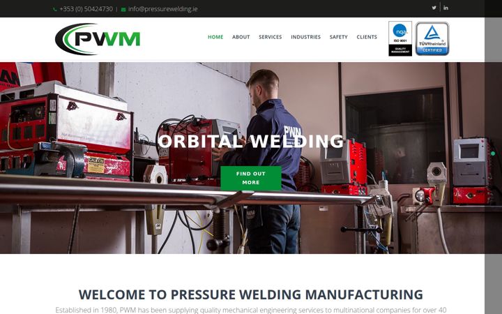 Screenshot of pressurewelding.ie