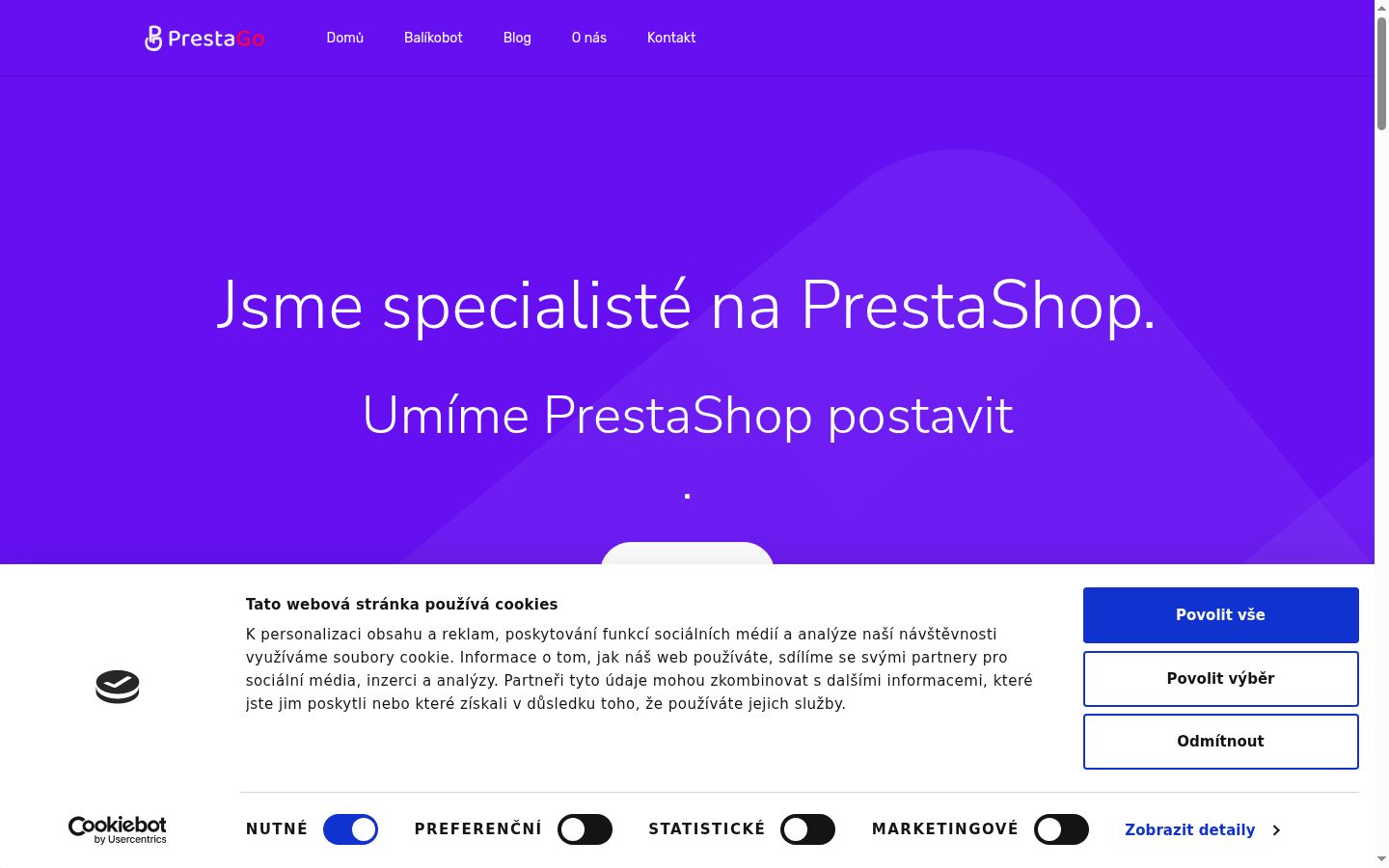 Snímka obrazovky banera súhlasu zobrazeného pred akoukoľvek interakciou