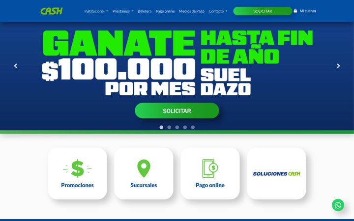 Screenshot of prestamocash.com.uy