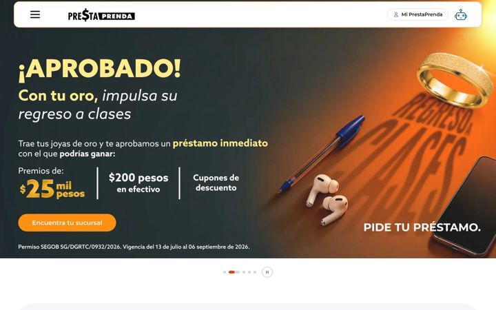 Snímek obrazovky prestaprenda.com