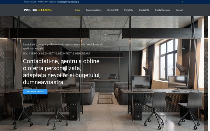Screenshot of prestigecleaning.ro