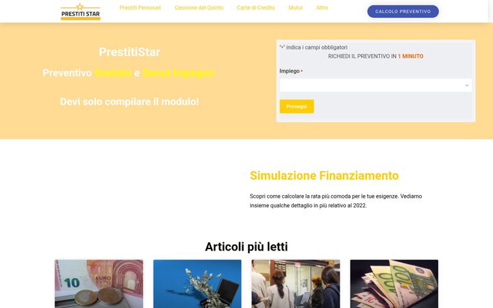 Snímek obrazovky prestitistar.it