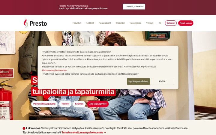 Screenshot von presto.fi
