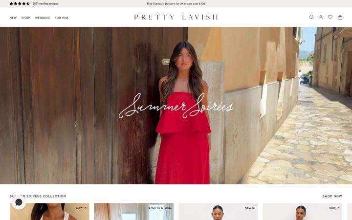 Captură de ecran a prettylavish.co.uk
