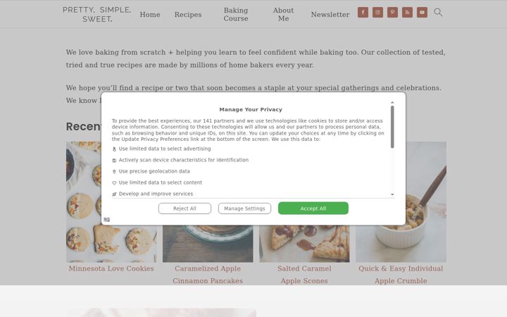 Screenshot von prettysimplesweet.com
