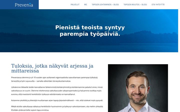 Snimka zaslona za prevenia.fi