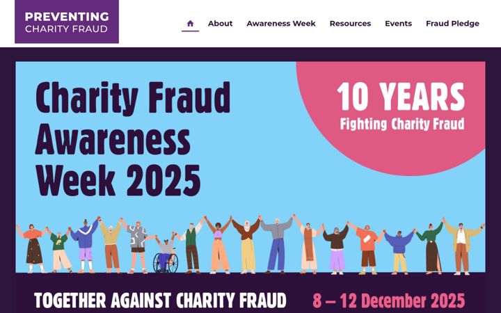 Screenshot of preventcharityfraud.org.uk