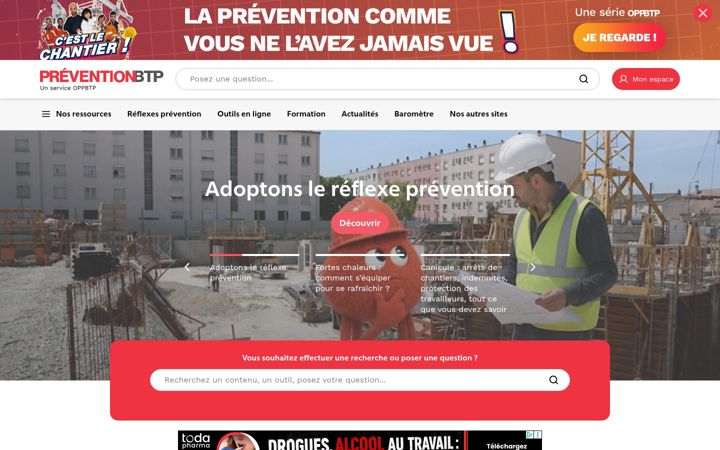 Screenshot di preventionbtp.fr