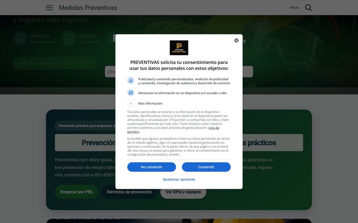 Kuvakaappaus sivustosta preventivas.com