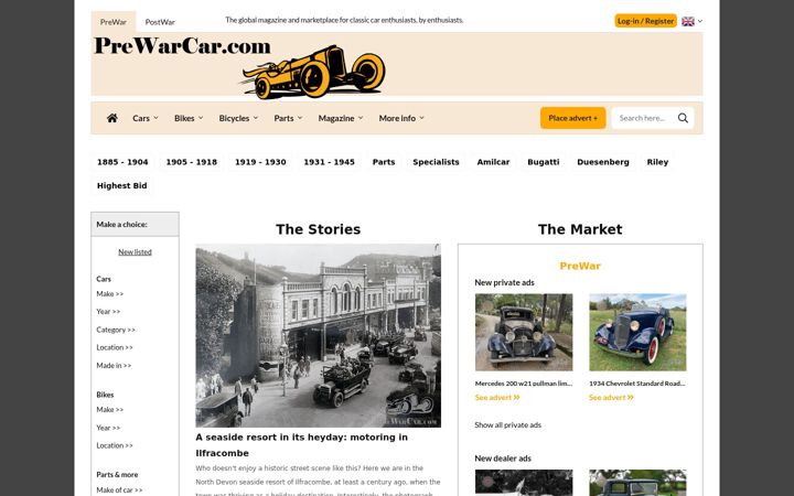 Screenshot of prewarcar.com