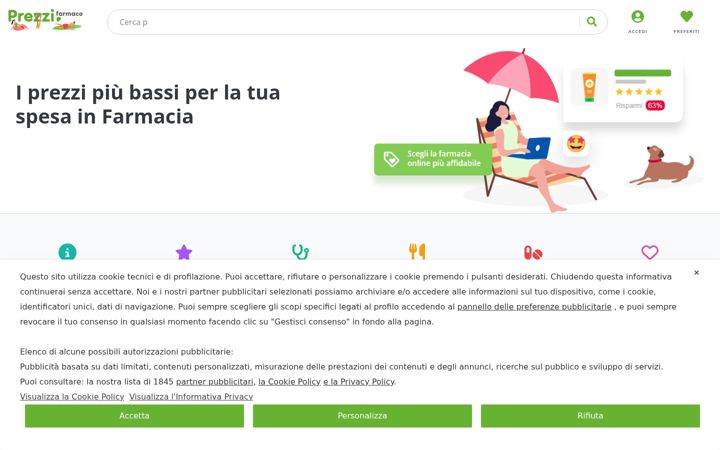 Screenshot of prezzifarmaco.it