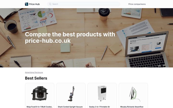 Screenshot ta' price-hub.co.uk