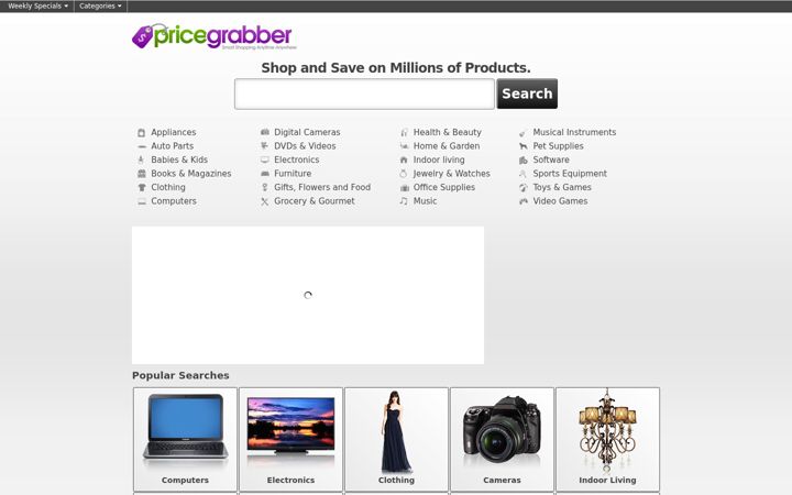 Snímek obrazovky pricegrabber.com
