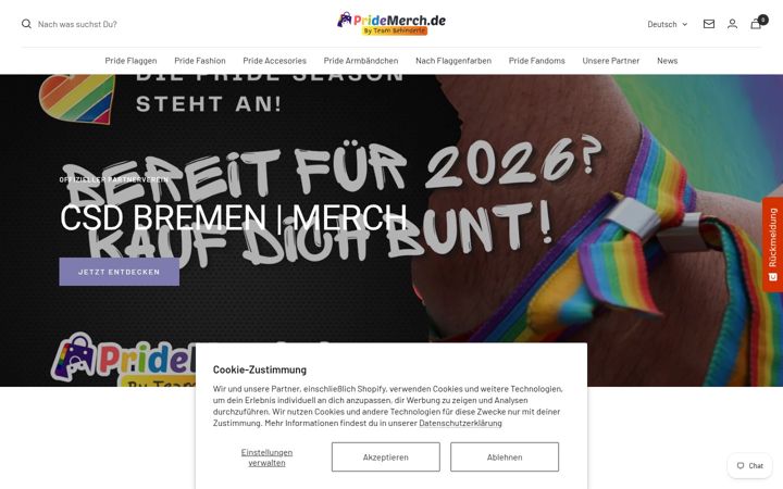 Screenshot of pridemerch.de