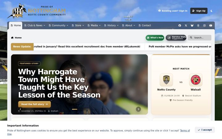 Screenshot of prideofnottingham.co.uk