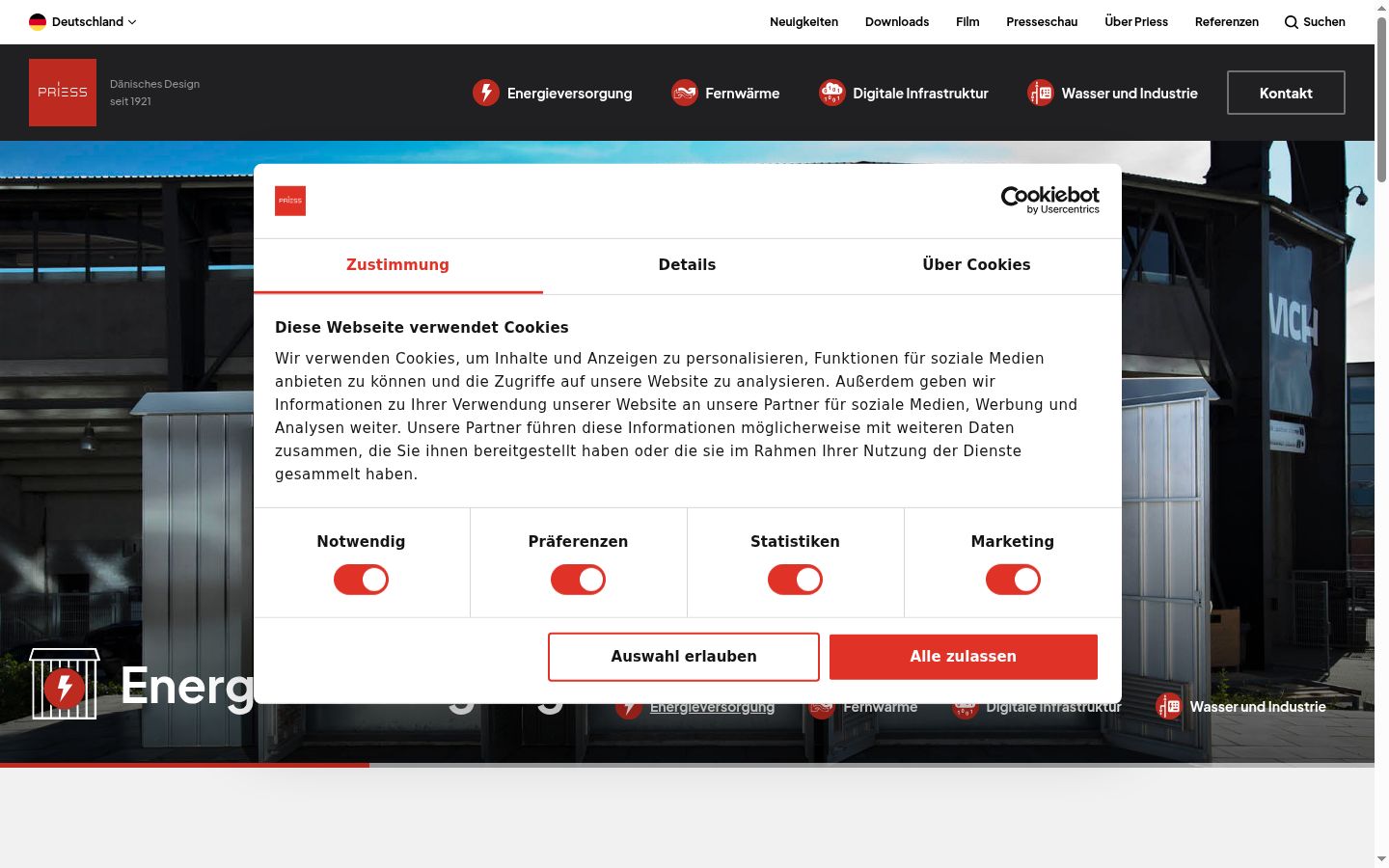 Snímek obrazovky baneru souhlasu zobrazeného před jakoukoli interakcí