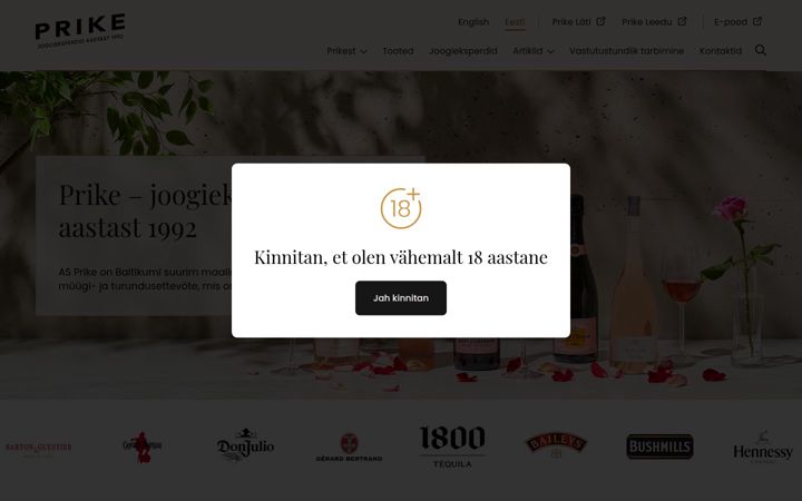 Screenshot of prike.ee