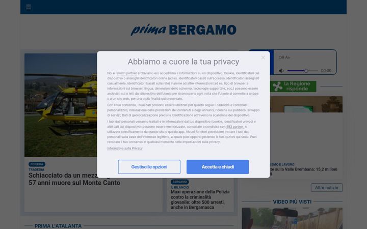Screenshot of primabergamo.it