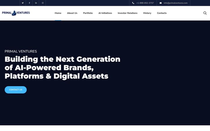 Kuvakaappaus sivustosta primalventures.com