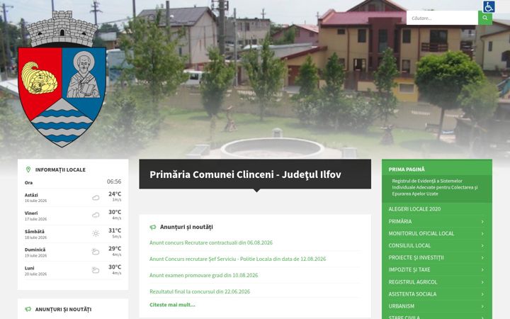 Ekrānuzņēmums no primaria-clinceni.ro